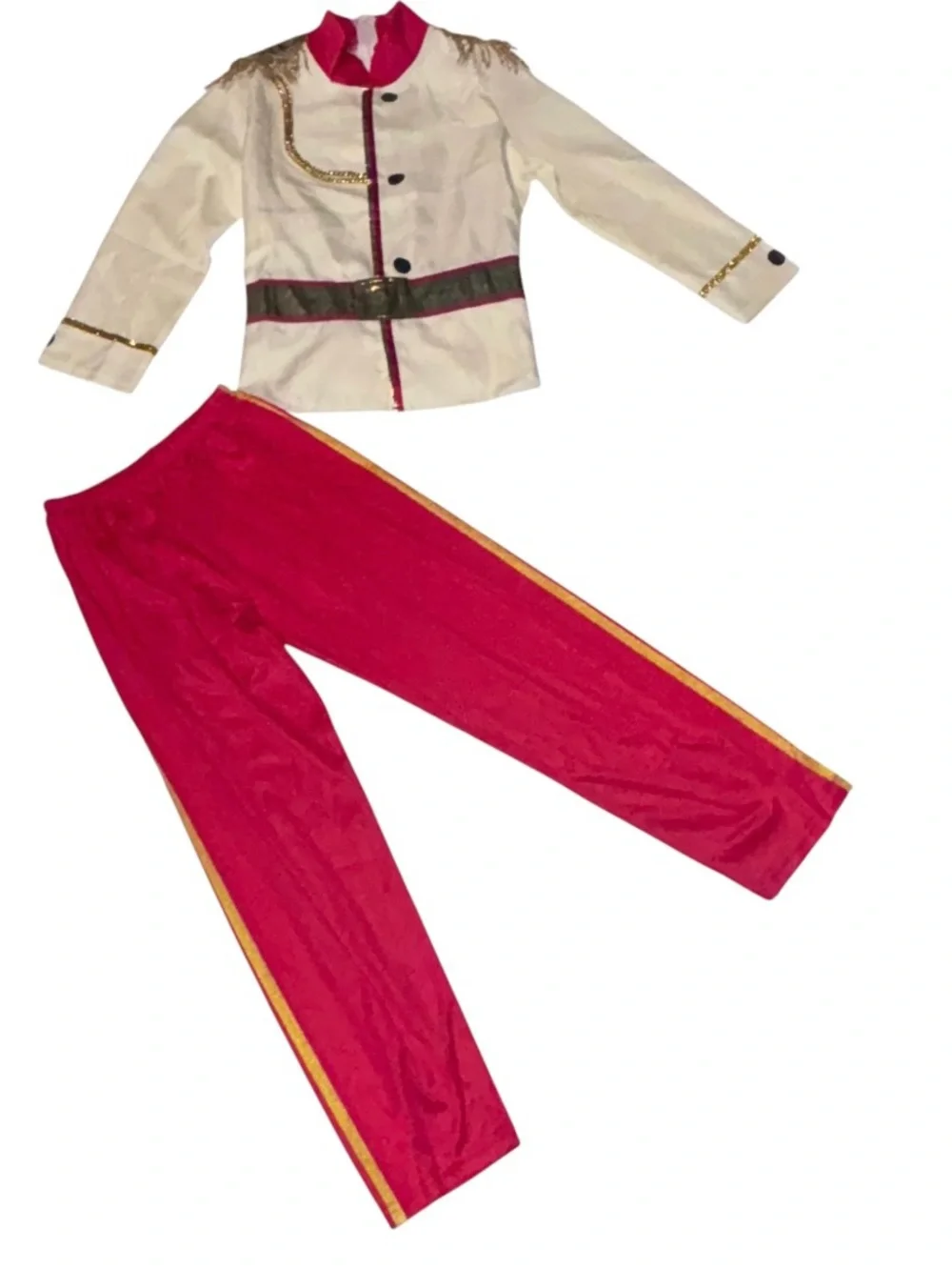 Kids Prince Charming Costume with Cream, Gold & Red Accents 2 Piece Boys L